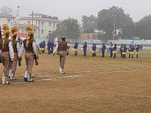 School band performing at NCL ground